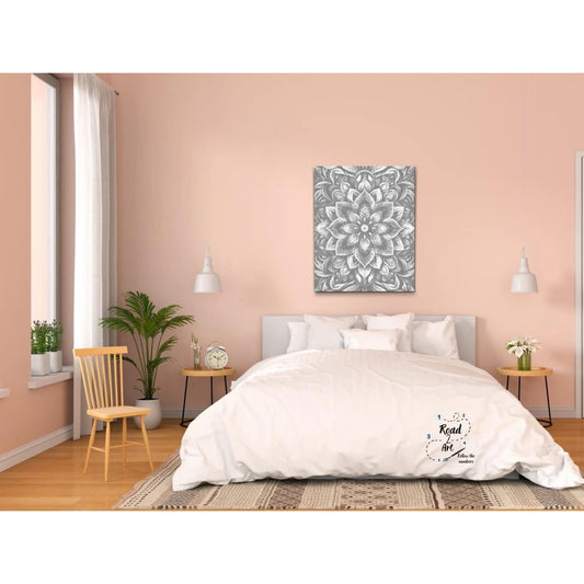 Punktmalerei Leinwand mit detailliertem Blumen-Mandala