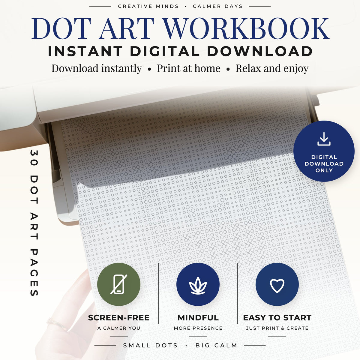 Printable Animal Portraits dot painting book cover for US Letter and A4 PDF pages