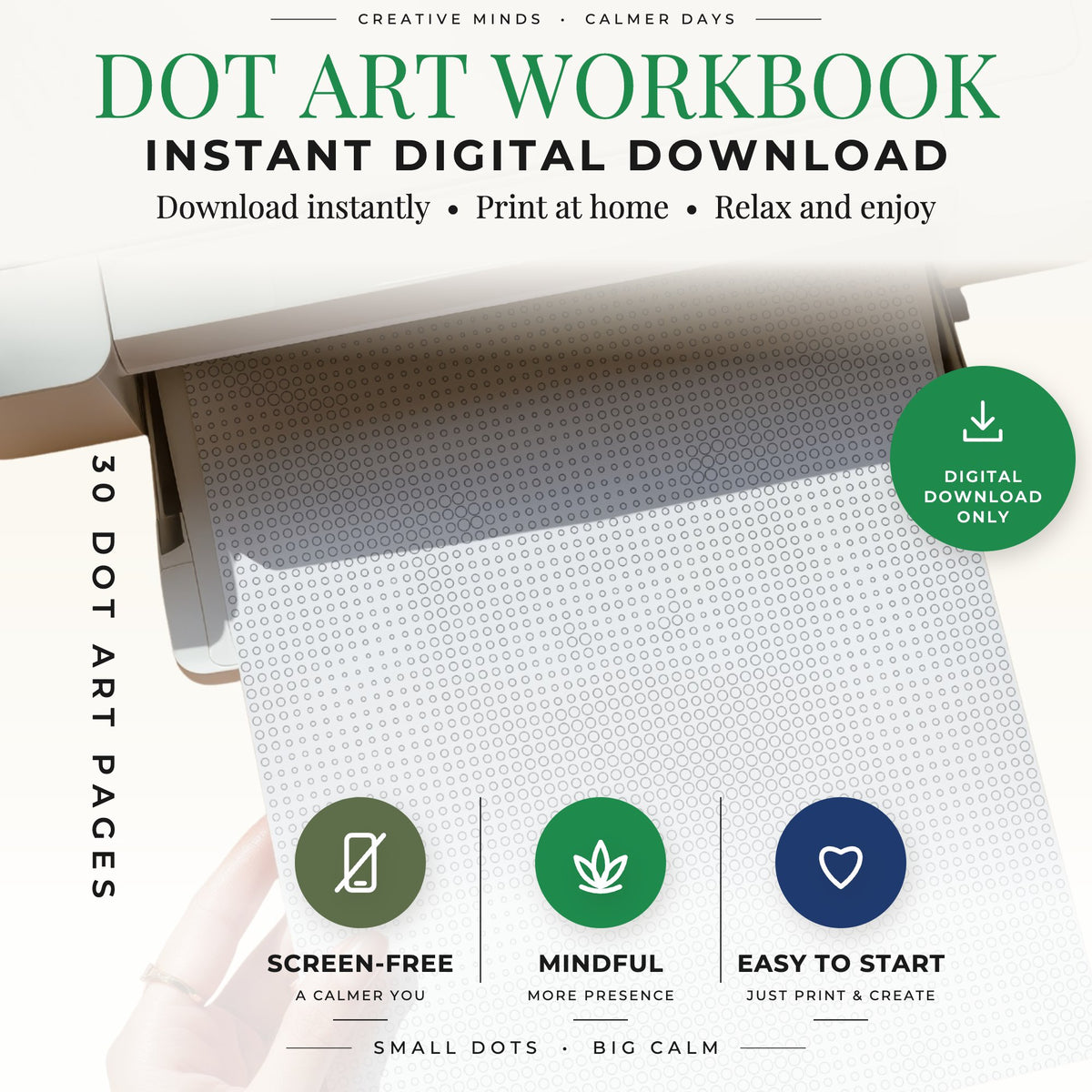 Printable Safari Animals dot painting book cover for US Letter and A4 PDF pages