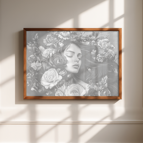 Woman in a Sea of Flowers | Dot Painting Kit