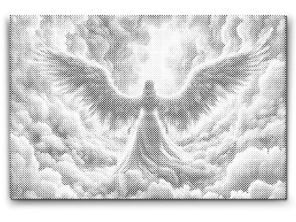 Dot Painting Angel Wings – Punktmalerei Motiv mit eleganten Engelsflügeln