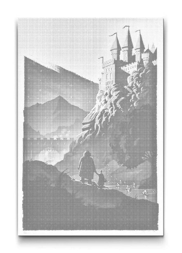 Harry Potter View of Hogwarts | Dot Painting Kit finished dot painting artwork