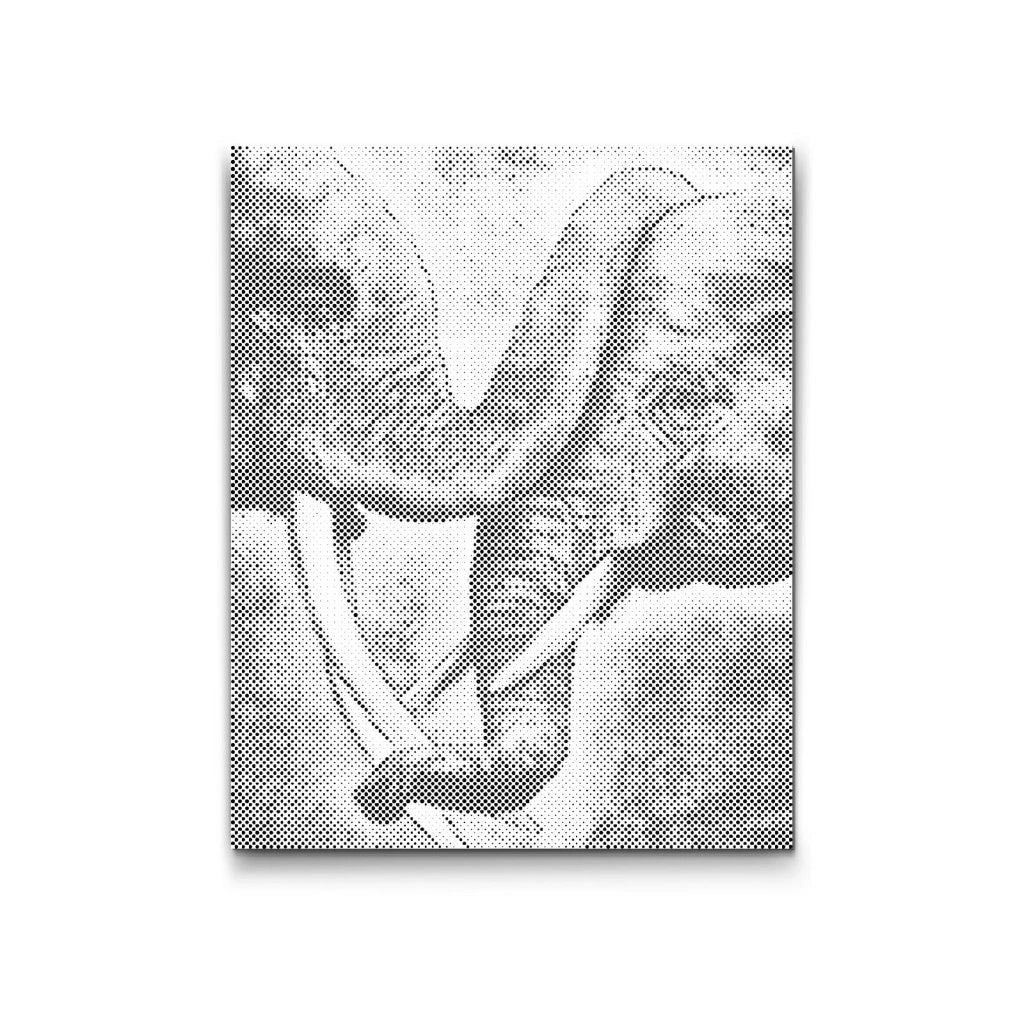 Punktmalerei Leinwand mit Elefantenköpfen und Stoßzähnen