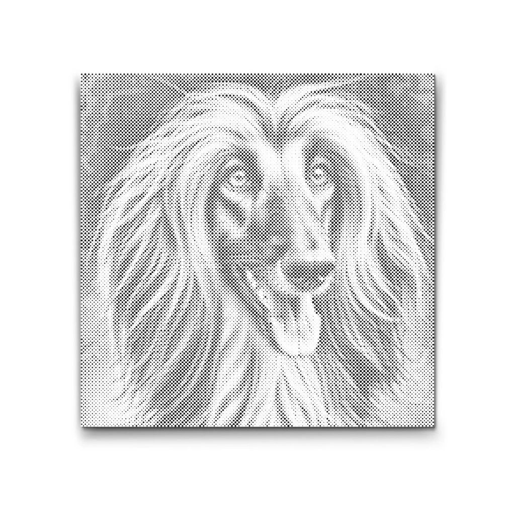 Dot Painting Afghanischer Windhund – Wandbild mit langhaarigem Afghane in eleganter Haltung