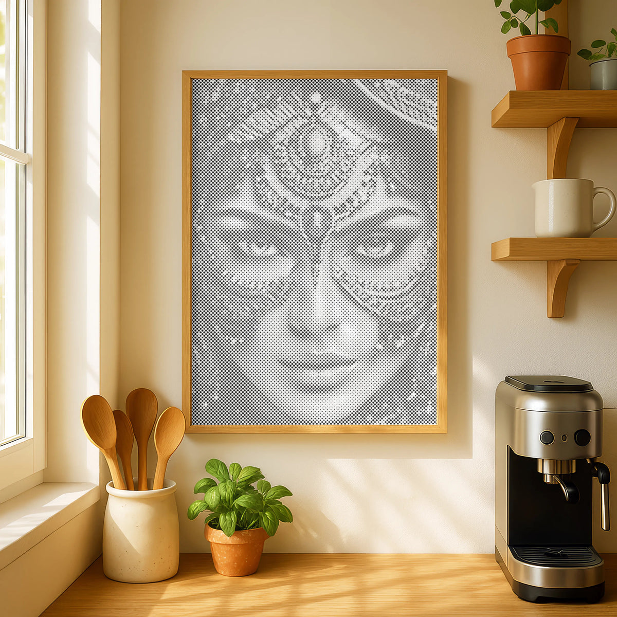 Arab Woman with Jewel Mask | Dot Painting Kit finished dot painting artwork