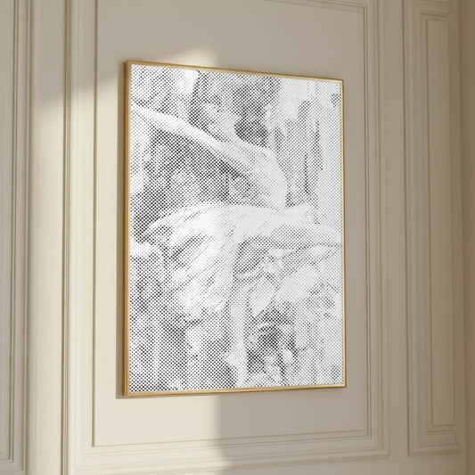 Framed artwork on a wall with a neutral background Ballerina in Motion | Dot Painting Kit