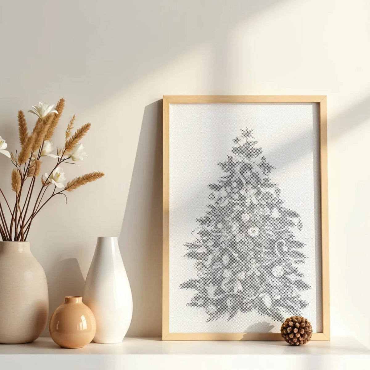 Christmas Tree | Dot Painting Kit som færdigt mal med prikker motiv
