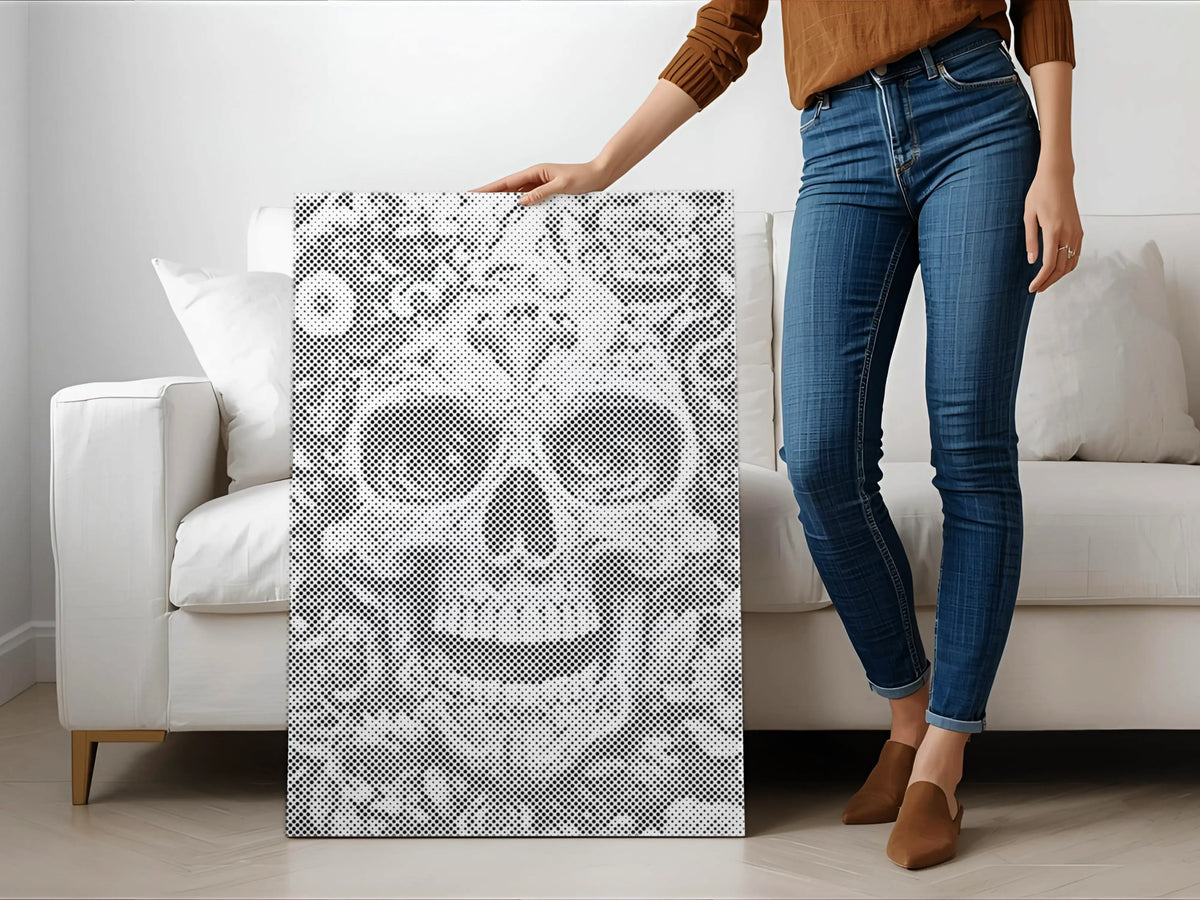 Floral Skull | Dot Painting Kit finished dot painting artwork