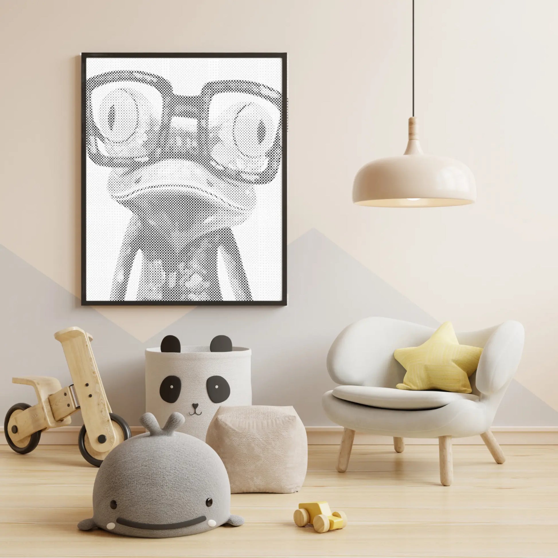 Frog with Glasses Dot Painting Kit scandi childrens room decor 
