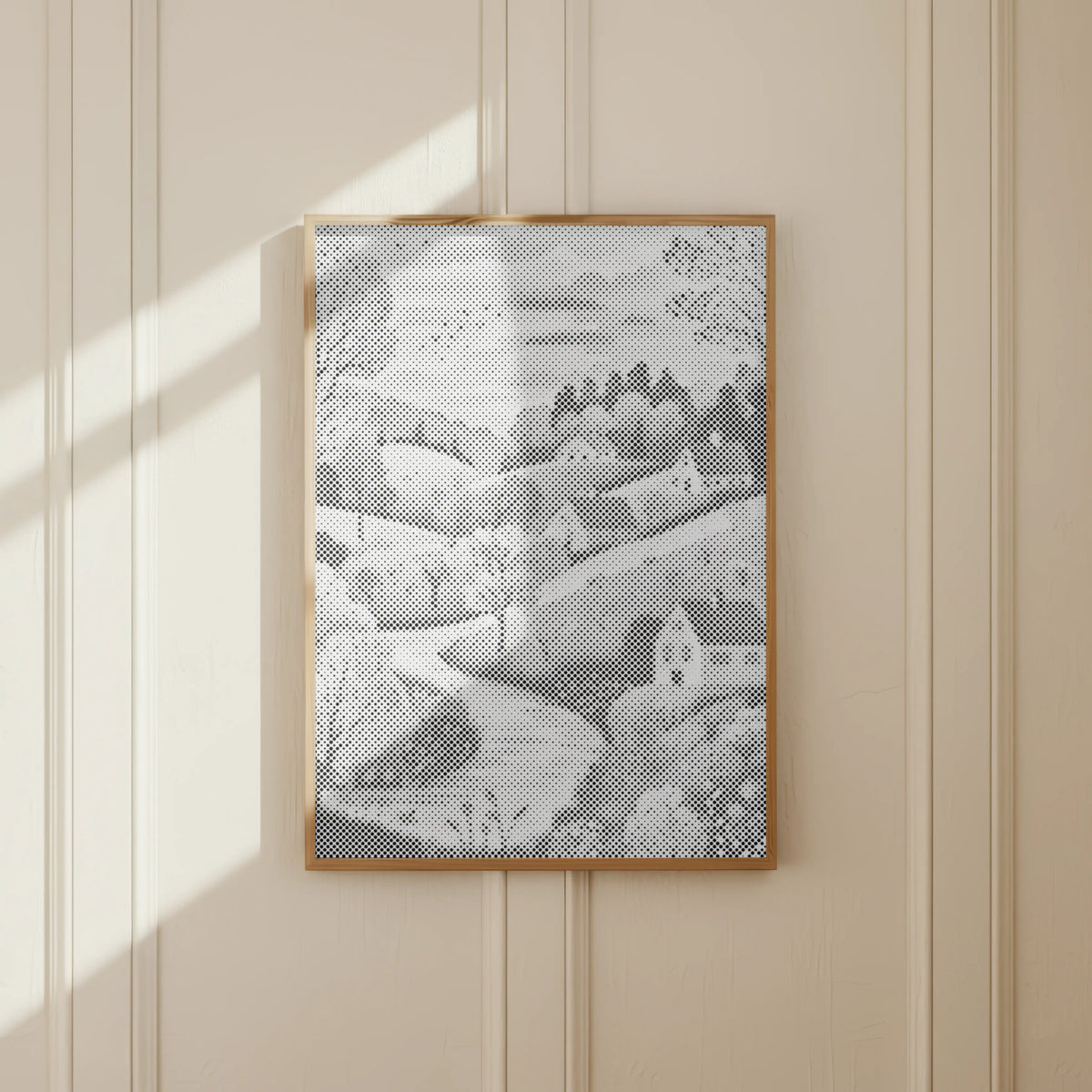 Idyllic Landscape with Houses | Dot Painting Kit som færdigt mal med prikker motiv