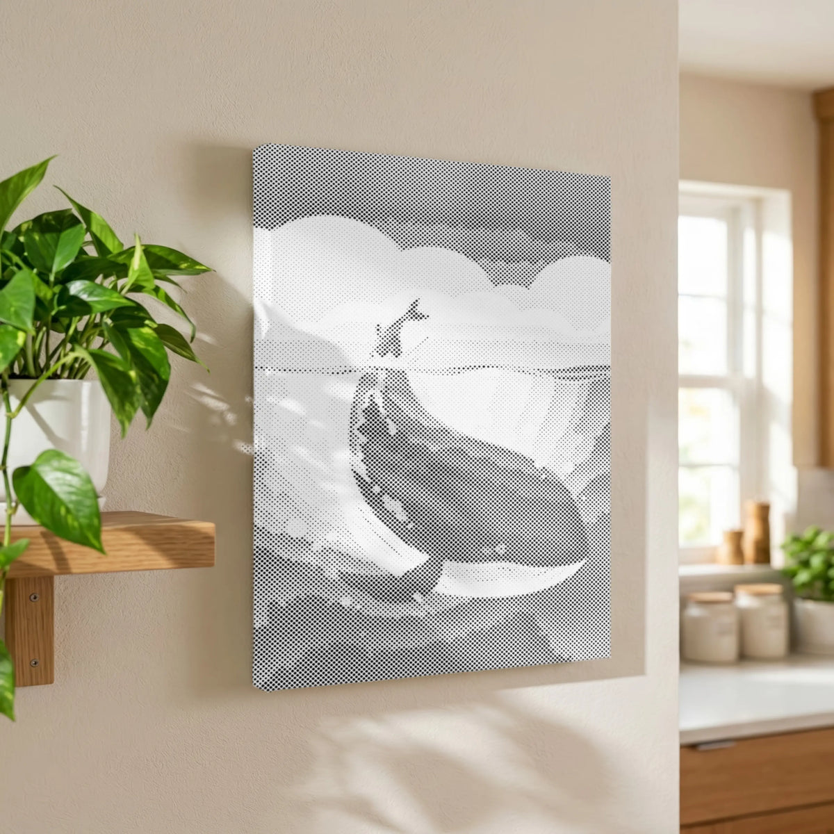 Leaping Whale Ocean | Dot Painting Kit finished dot painting artwork