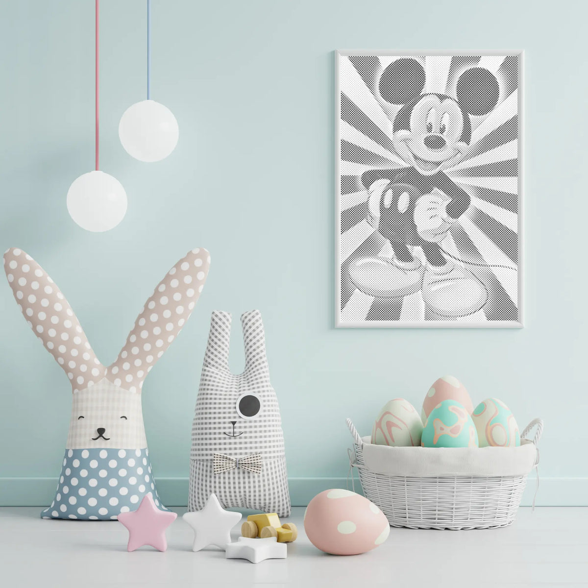 Mickey Mouse | Dot Painting Kit som færdigt mal med prikker motiv