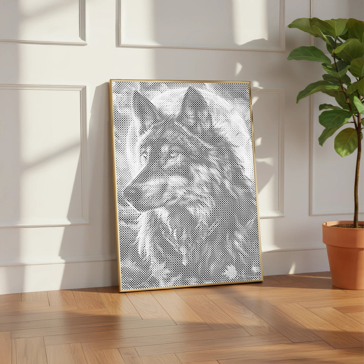 Moon Wolf | Dot Painting Kit som färdigt prickmålning motiv