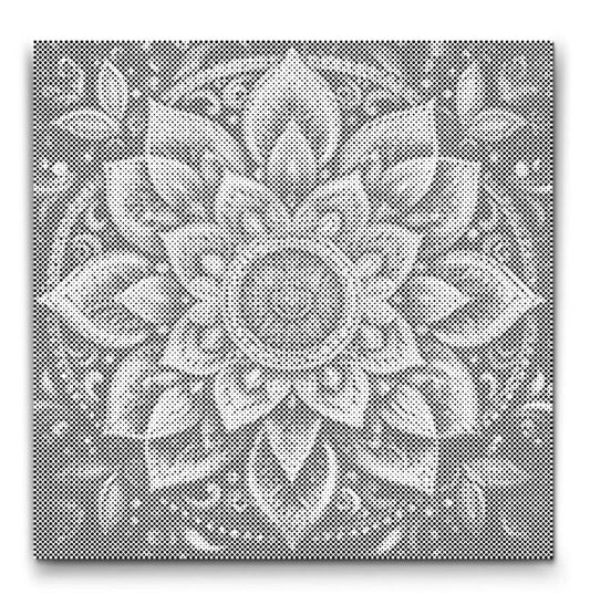 Schwarz Weiß Mandala Wandbild im modernen Stil