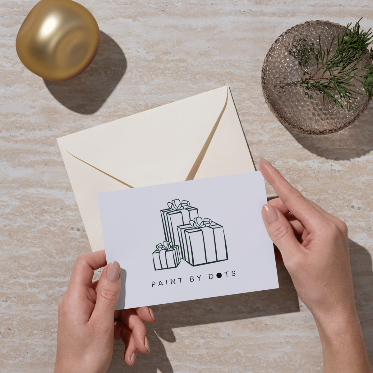 Paint By Dots digital dot painting gift card in US dollars with gift illustration
