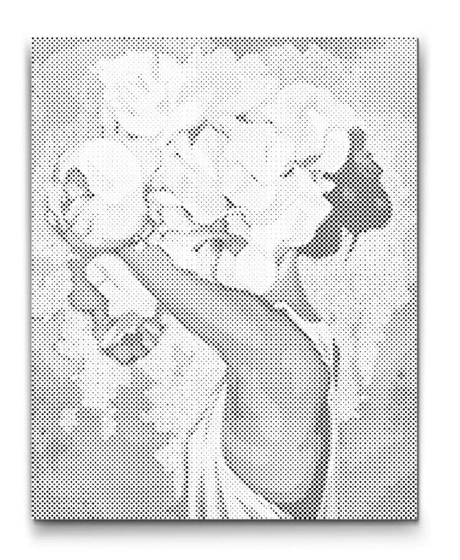 punktmalerei frau blumenkrone