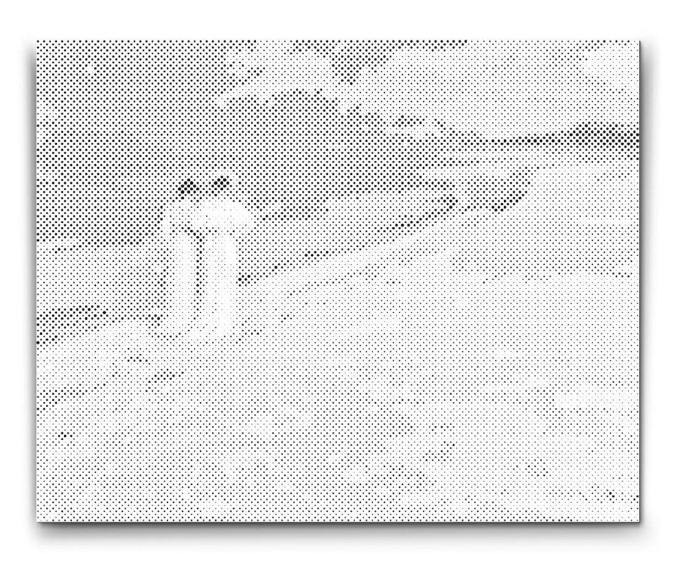 punktmalerei strand romantisches motiv