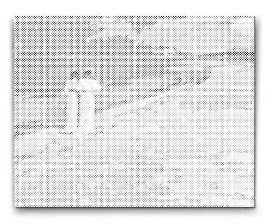 punktmalerei strand romantisches motiv