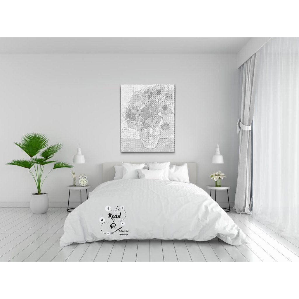 Dot Painting von Van Goghs Sonnenblumen – ikonisches Blumenmotiv als Punktmalerei