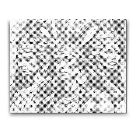 Dot Painting Schöne Frauen – Punktmalerei Motiv mit eleganter weiblicher Figur