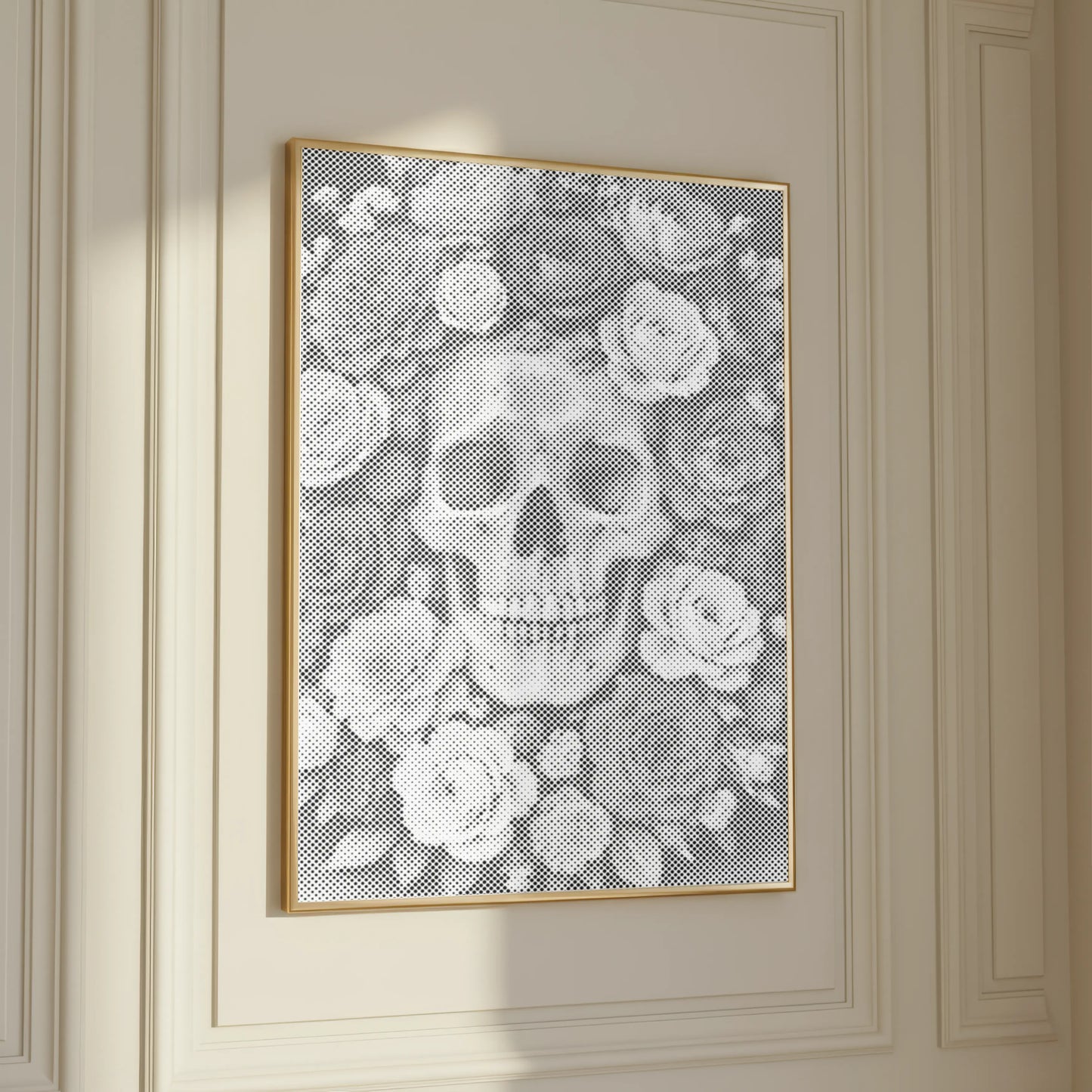 Skull in a Sea of Roses | Dot Painting Kit