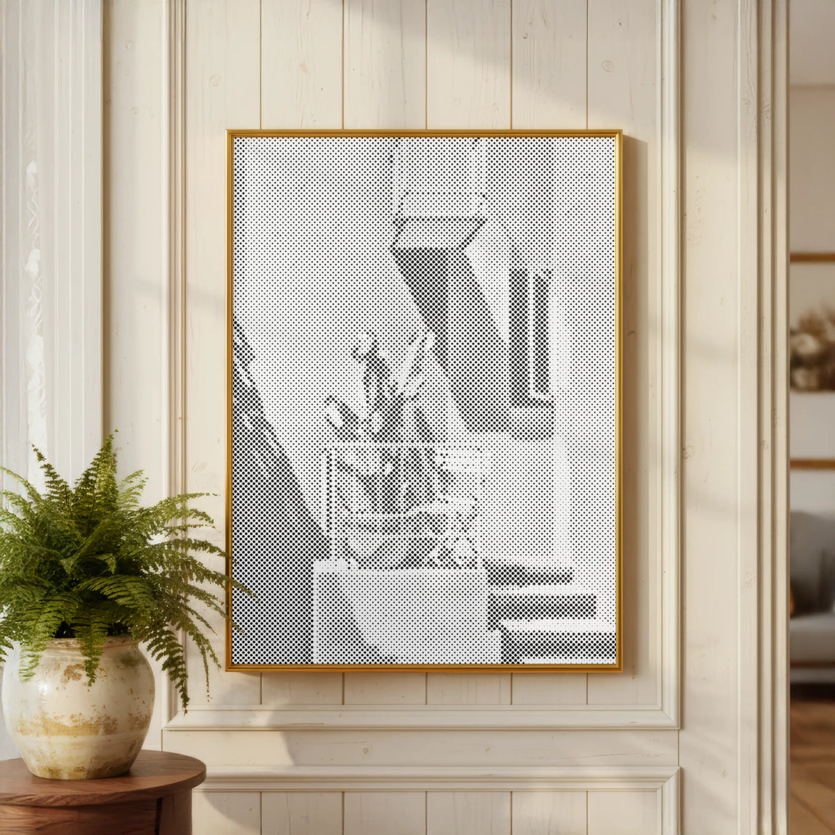 Sunny Balcony | Dot Painting Kit finished dot painting artwork