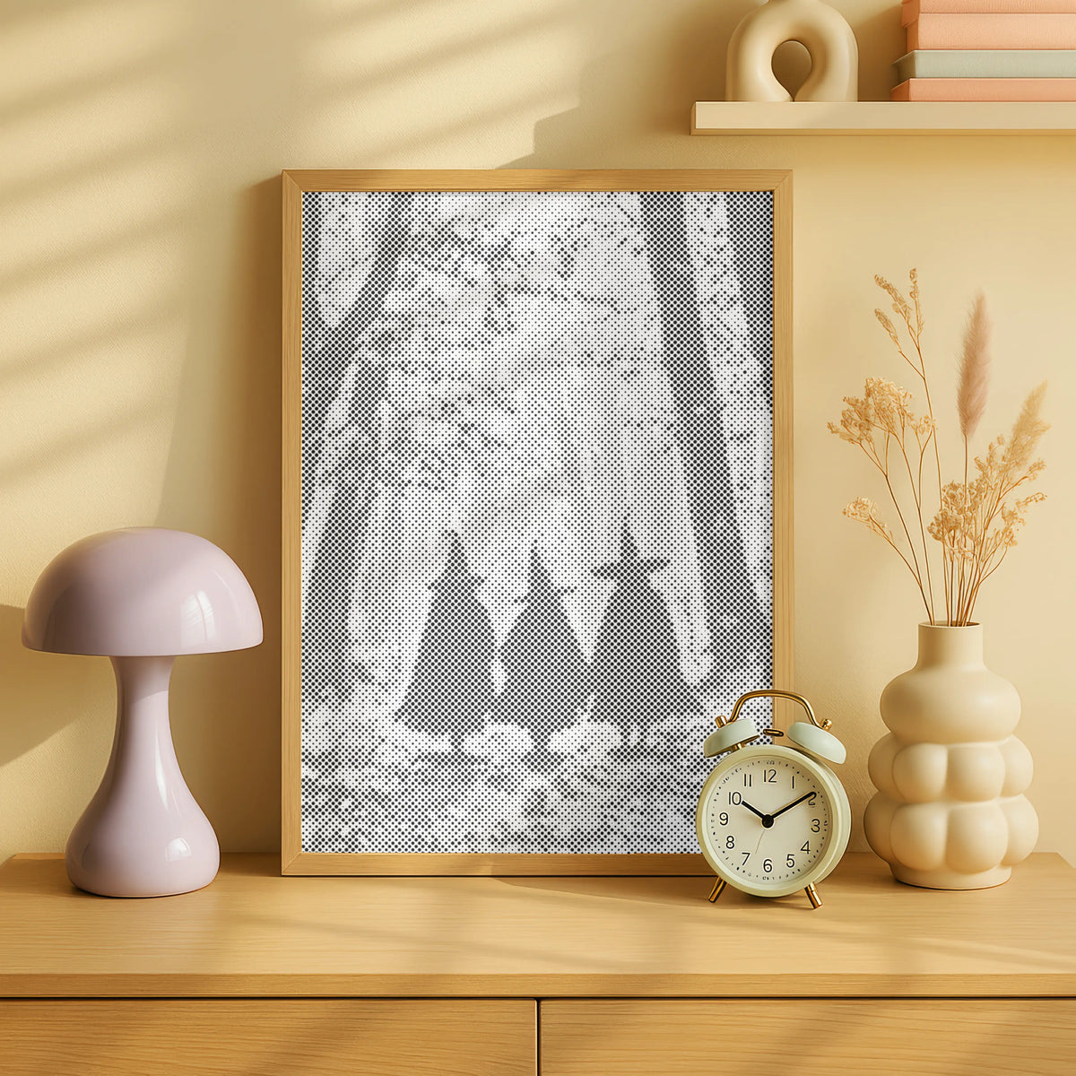 Three Witches in the Forest | Dot Painting Kit finished dot painting artwork