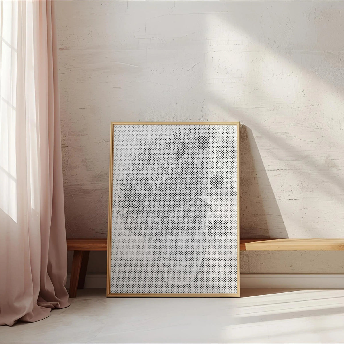 Van Gogh Sunflowers | Dot Painting Kit som færdigt mal med prikker motiv