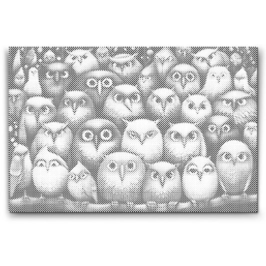 Dot Painting Vögel, Vögel, Vögel – Punktmalerei Motiv mit bunten Singvögeln auf Ästen