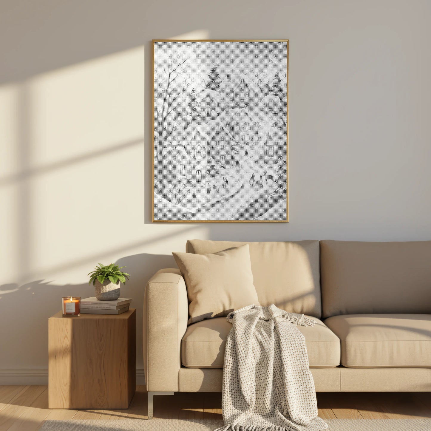 Winter Village in Snow | Dot Painting Kit