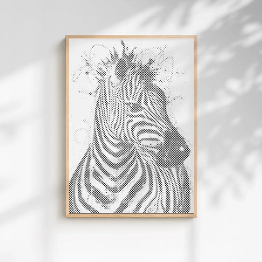 Zebra Wall Art Modern Dot Painting Kit