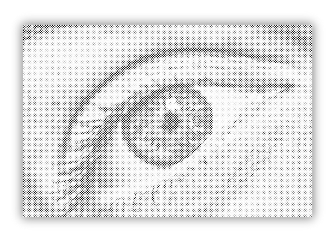 Dot Painting Menschliches Auge – Punktmalerei Motiv mit realistischer Augen-Darstellung