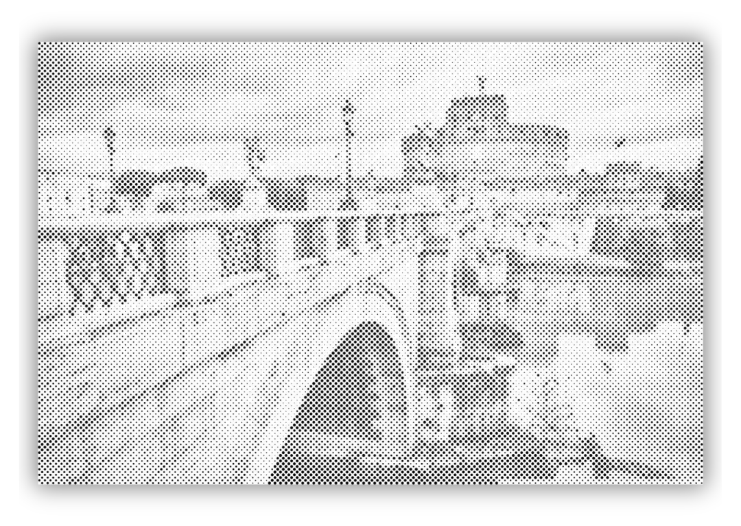 Dot Painting Engelsburg in Rom – Punktmalerei Stadtmotiv mit römischer Architektur