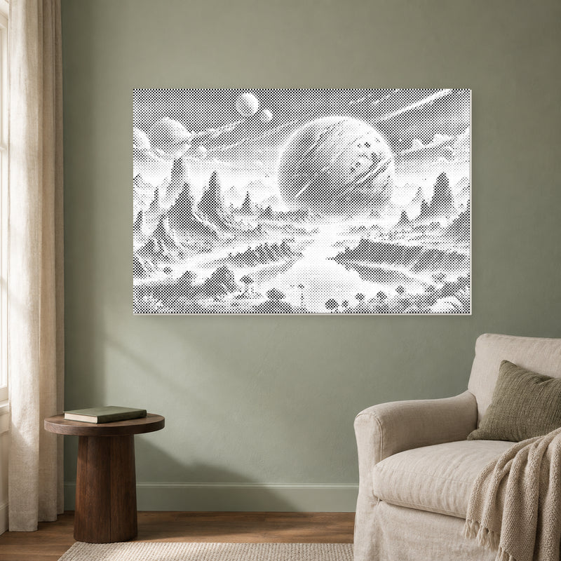 Abstract Planet in the Universe | Dot Painting Kit finished dot painting artwork