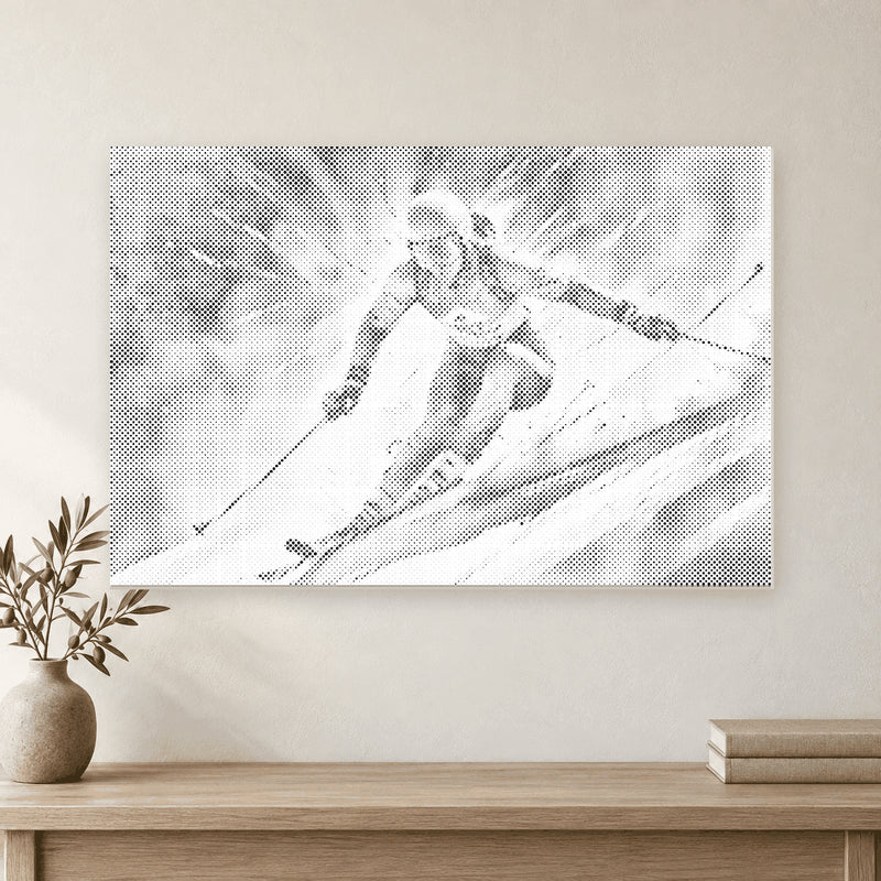 Alpine Skiing | Dot Painting Kit finished dot painting artwork
