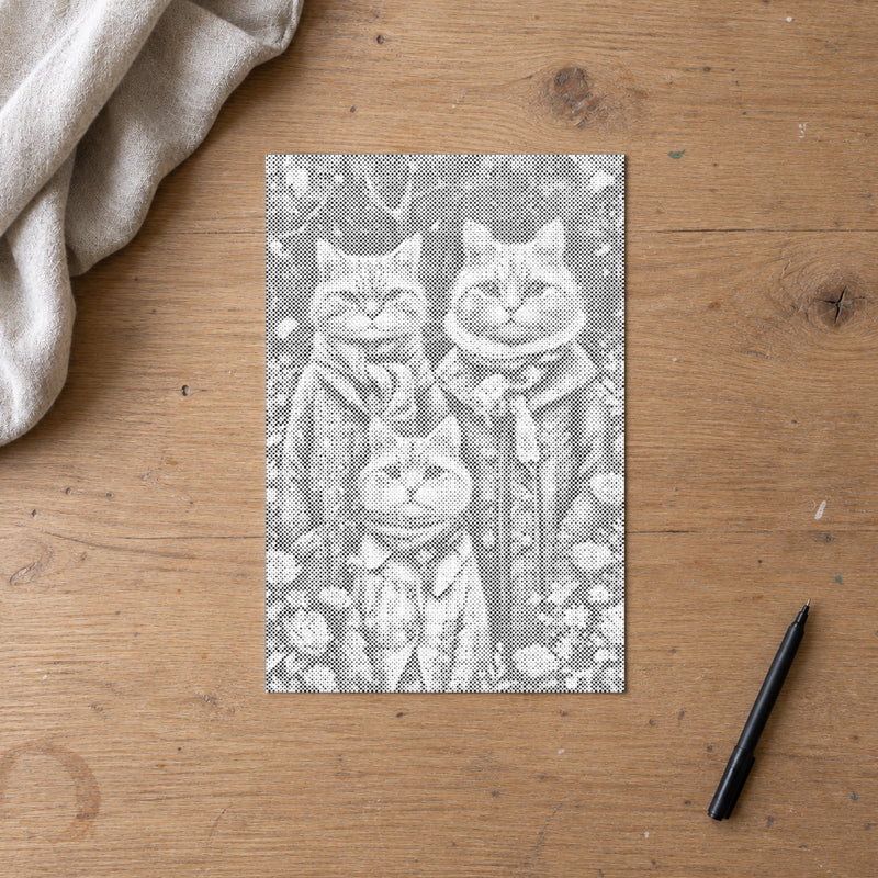 Cat Family | Dot Painting Kit finished dot painting artwork