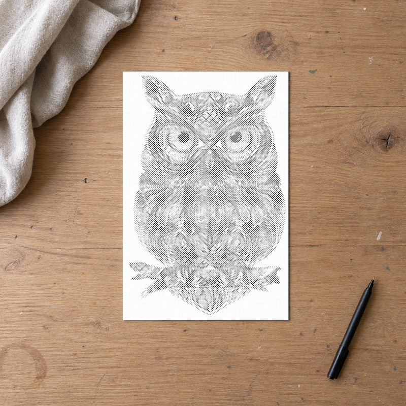Owl Mandala | Dot Painting Kit finished dot painting artwork